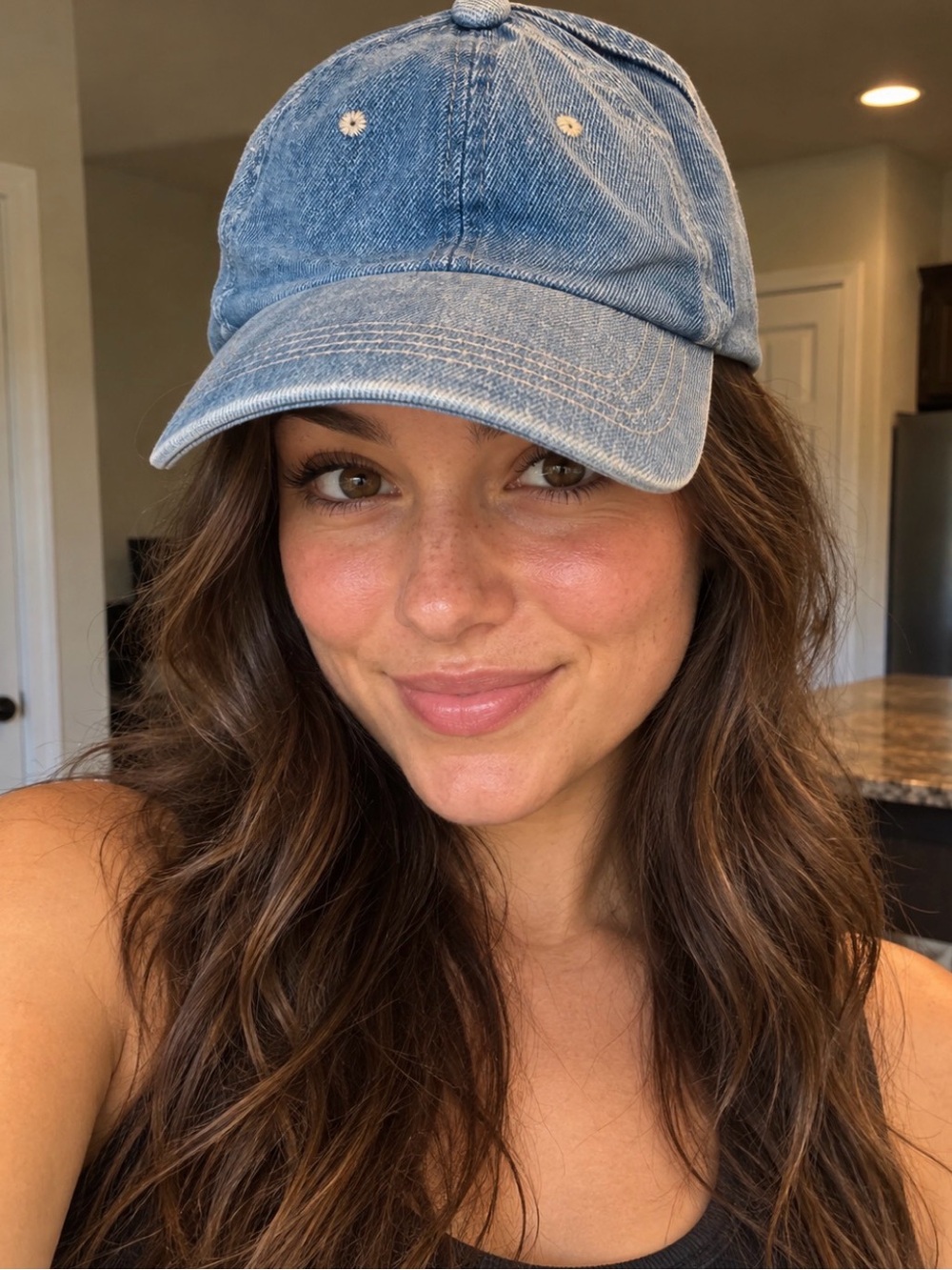 Washed Light Blue Denim Baseball Cap